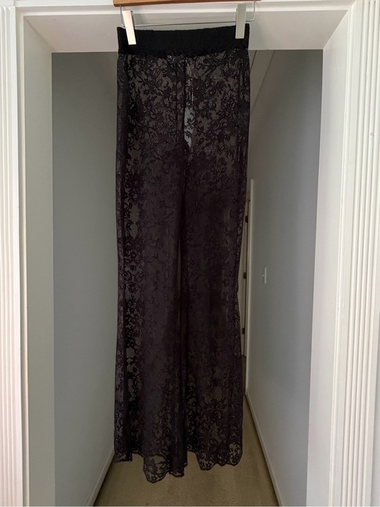 Na-Kd Pants - Nakd Women's Black Lace Wide-Leg Pants
